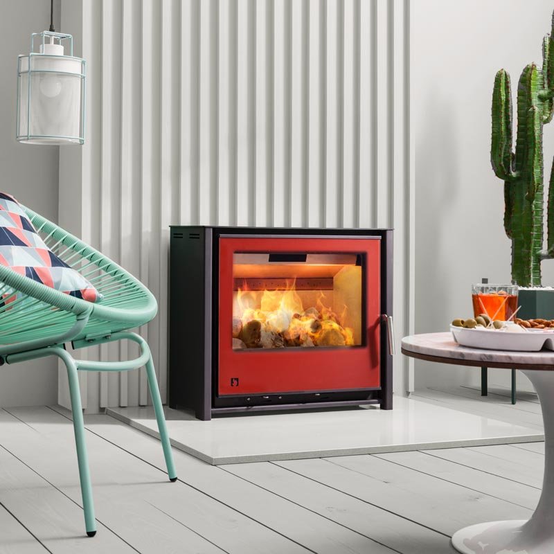 Arada i600 Slimline Freestanding stove in Spice red colour