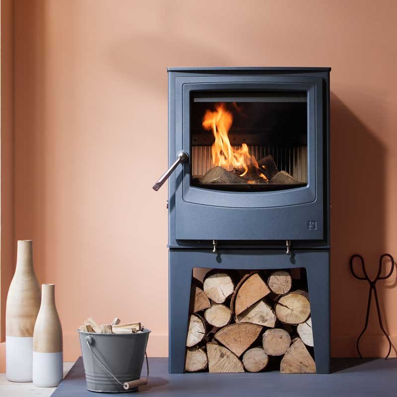 Farringdon Small Eco stove shown in Atlantic blue