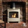 Solution 5 Widescreen Bioethanol in optional Straw colour and with optional colour-matched top flue collar for flue pipe