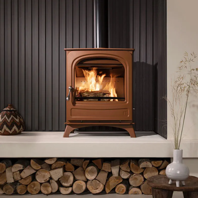 Arada Holborn 5 Widescreen stove in Terracotta colourway