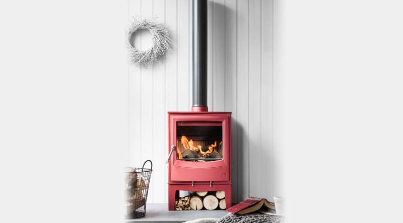 Farringdon Eco Small stove in Spice red colour