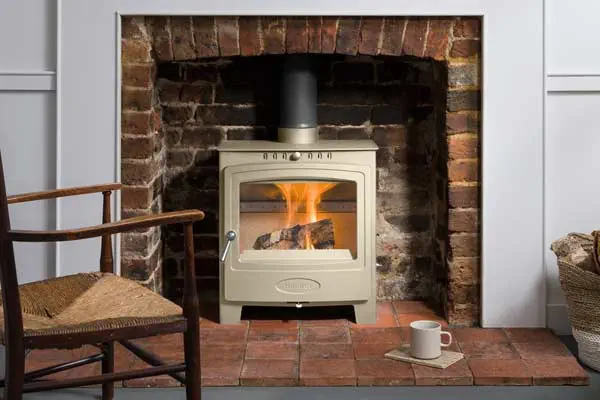 New Solution 5 Widescreen (Series 4) stove shown in Sandcastle cream colour